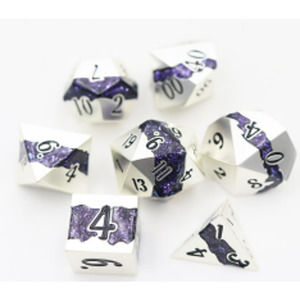 Mica Series 7 piece Metal Dice Set